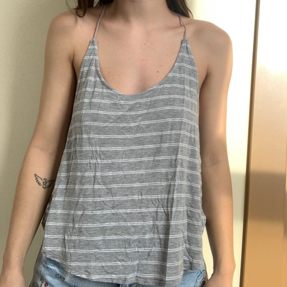 Striped halter tank top